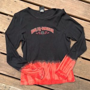 vintage flame dyed harley davidson longsleeve